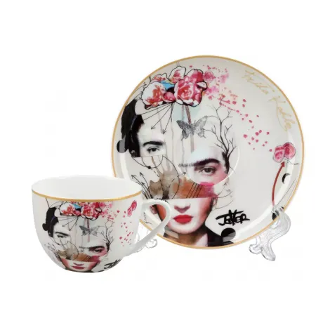Filiżanka Carmani 475ml śniadaniowa ze spodkiem - L. Jover, Frida Kahlo - 2